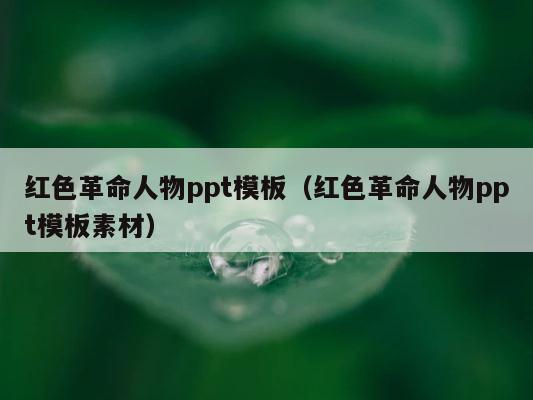 红色革命人物ppt模板（红色革命人物ppt模板素材） 第1张
