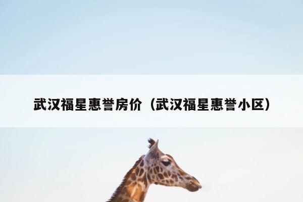武汉福星惠誉房价（武汉福星惠誉小区） 第1张