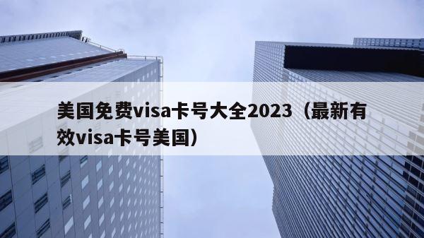 美国免费visa卡号大全2023（最新有效visa卡号美国） 第1张