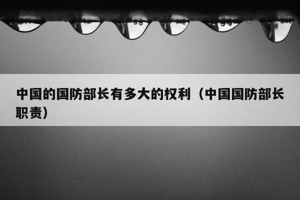 中国的国防部长有多大的权利（中国国防部长职责） 第1张