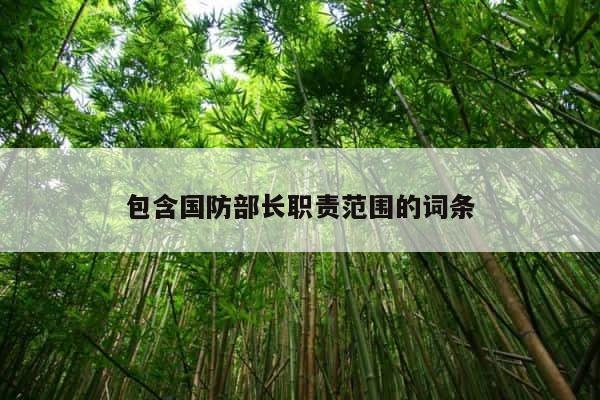 包含国防部长职责范围的词条 第1张