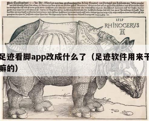 足迹看脚app改成什么了（足迹软件用来干嘛的） 第1张