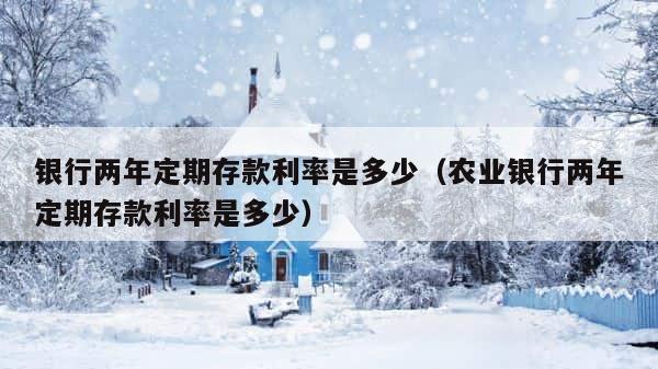 银行两年定期存款利率是多少（农业银行两年定期存款利率是多少） 第1张