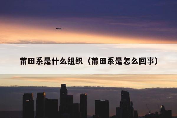 莆田系是什么组织（莆田系是怎么回事） 第1张