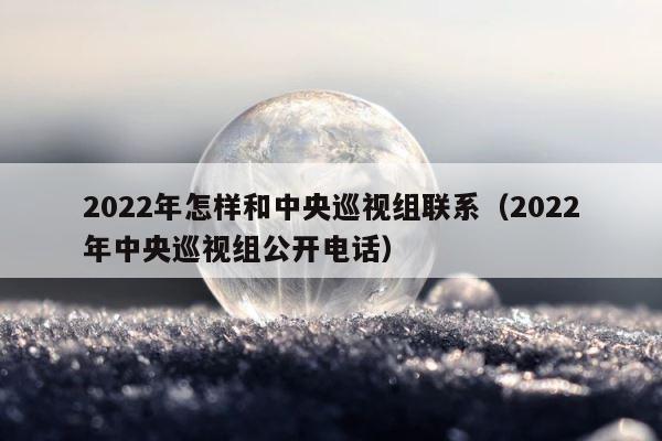 2022年怎样和中央巡视组联系（2022年中央巡视组公开电话） 第1张