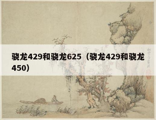 骁龙429和骁龙625（骁龙429和骁龙450） 第1张