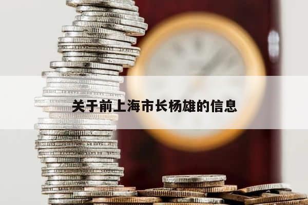 关于前上海市长杨雄的信息 第1张