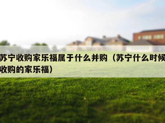 苏宁收购家乐福属于什么并购（苏宁什么时候收购的家乐福） 第1张