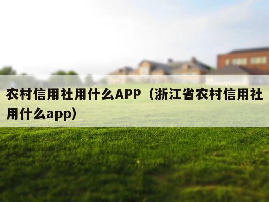 农村信用社用什么APP（浙江省农村信用社用什么app） 第1张