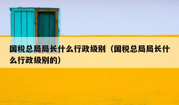 国税总局局长什么行政级别（国税总局局长什么行政级别的） 第1张