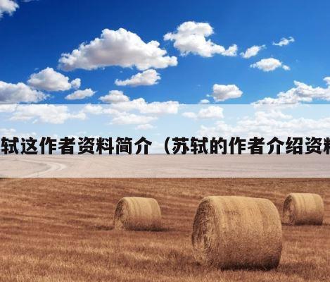 苏轼这作者资料简介（苏轼的作者介绍资料） 第1张