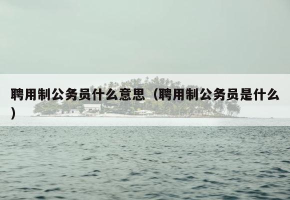 聘用制公务员什么意思（聘用制公务员是什么） 第1张