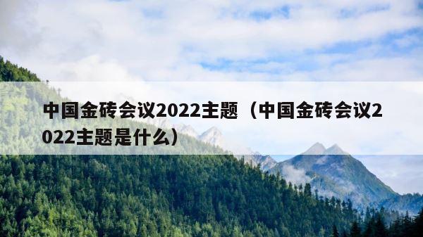 中国金砖会议2022主题（中国金砖会议2022主题是什么） 第1张