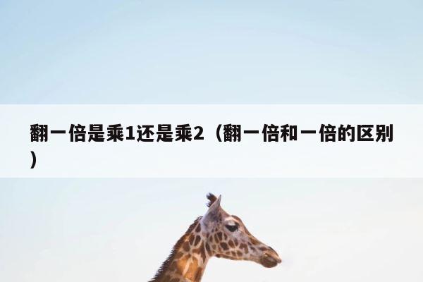 翻一倍是乘1还是乘2（翻一倍和一倍的区别） 第1张