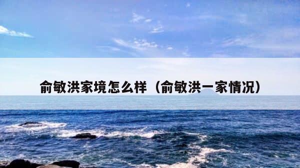 俞敏洪家境怎么样（俞敏洪一家情况） 第1张
