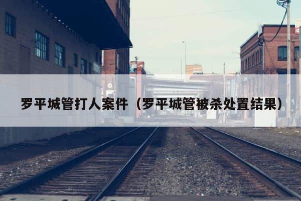 罗平城管打人案件（罗平城管被杀处置结果） 第1张