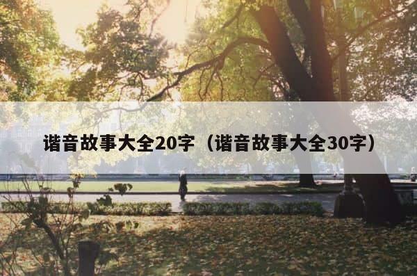 谐音故事大全20字（谐音故事大全30字） 第1张