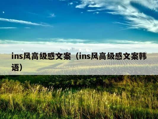 ins风高级感文案（ins风高级感文案韩语） 第1张