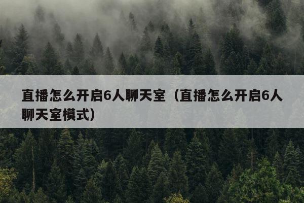 直播怎么开启6人聊天室（直播怎么开启6人聊天室模式） 第1张