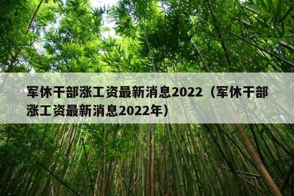 军休干部涨工资最新消息2022（军休干部涨工资最新消息2022年） 第1张