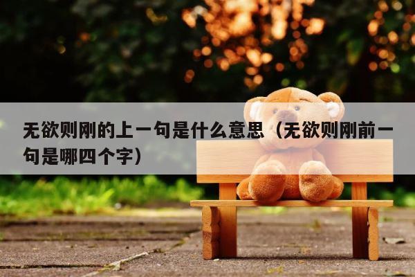 无欲则刚的上一句是什么意思（无欲则刚前一句是哪四个字） 第1张