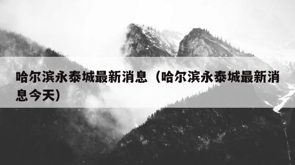 哈尔滨永泰城最新消息（哈尔滨永泰城最新消息今天） 第1张