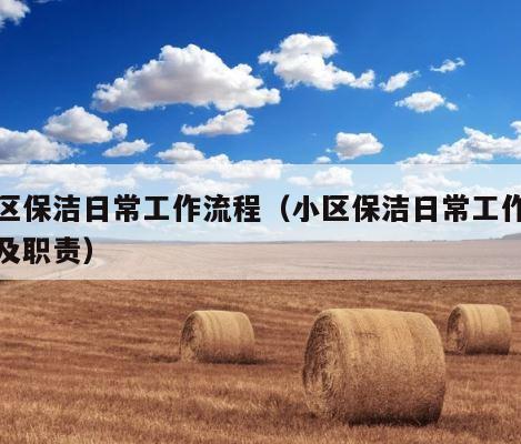 小区保洁日常工作流程（小区保洁日常工作流程及职责） 第1张