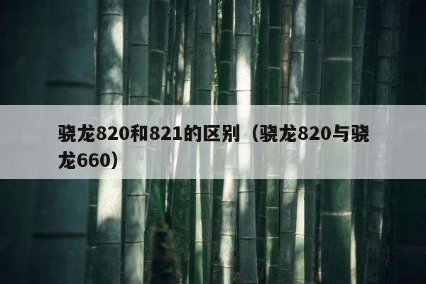 骁龙820和821的区别（骁龙820与骁龙660） 第1张