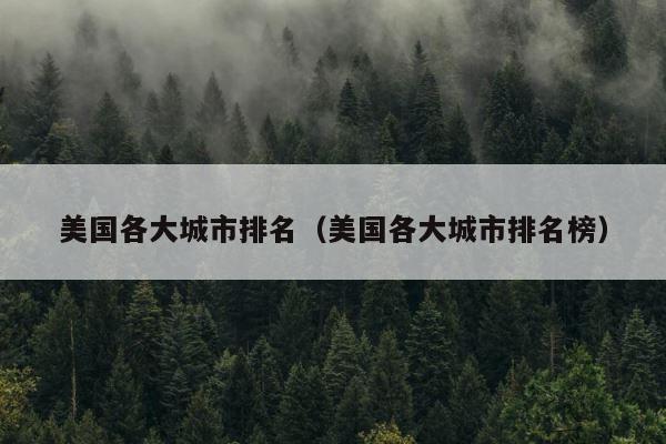 美国各大城市排名（美国各大城市排名榜） 第1张