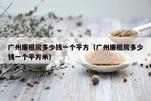 广州廉租房多少钱一个平方（广州廉租房多少钱一个平方米） 第1张