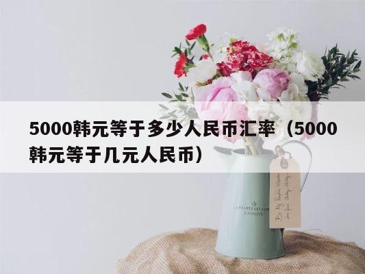 5000韩元等于多少人民币汇率（5000韩元等于几元人民币） 第1张