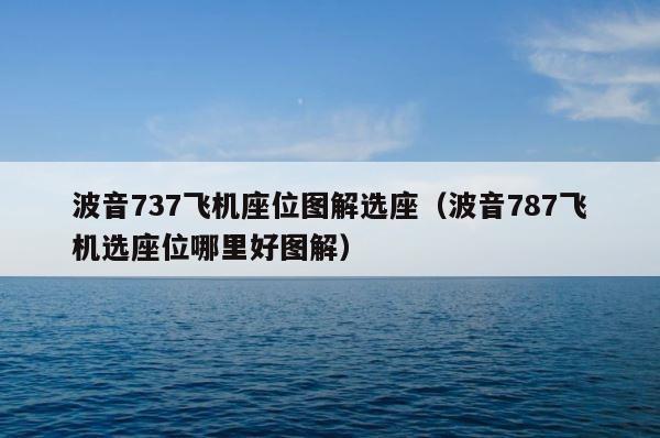 波音737飞机座位图解选座（波音787飞机选座位哪里好图解） 第1张