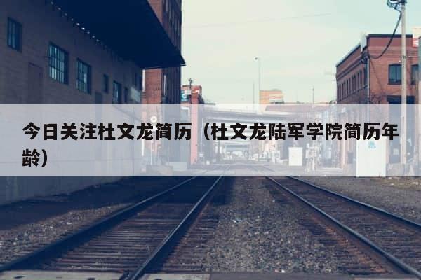 今日关注杜文龙简历（杜文龙陆军学院简历年龄） 第1张
