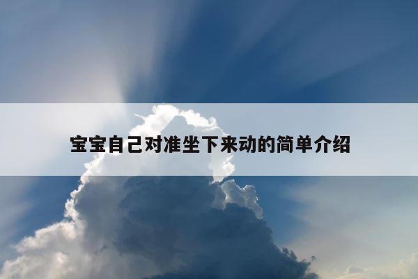 宝宝自己对准坐下来动的简单介绍 第1张