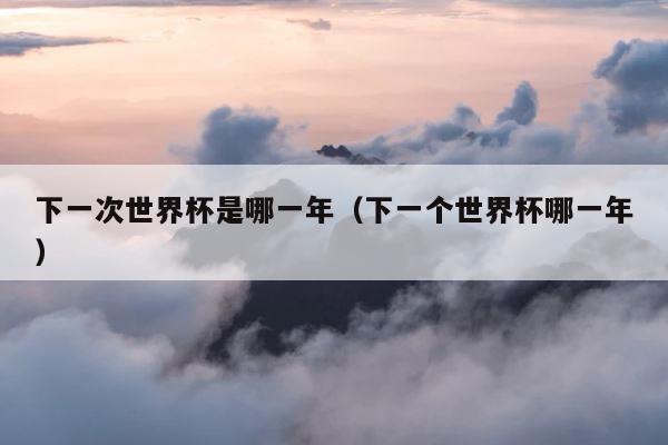 下一次世界杯是哪一年（下一个世界杯哪一年） 第1张