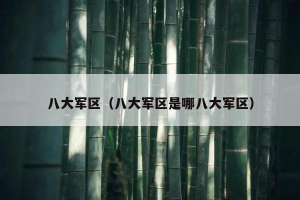 八大军区（八大军区是哪八大军区） 第1张