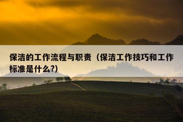 保洁的工作流程与职责（保洁工作技巧和工作标准是什么?） 第1张