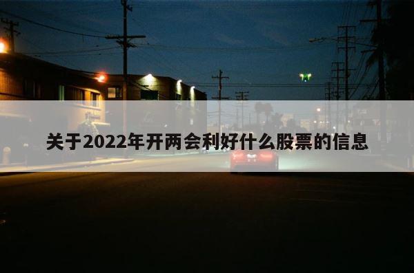 关于2022年开两会利好什么股票的信息 第1张