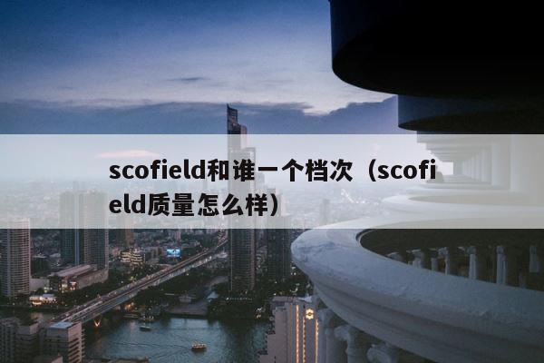 scofield和谁一个档次（scofield质量怎么样） 第1张