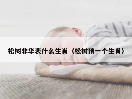 松树非华表什么生肖（松树猜一个生肖） 第1张