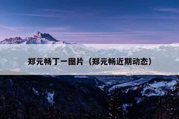 郑元畅丁一图片（郑元畅近期动态） 第1张