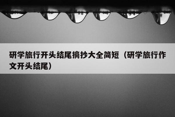 研学旅行开头结尾摘抄大全简短（研学旅行作文开头结尾） 第1张
