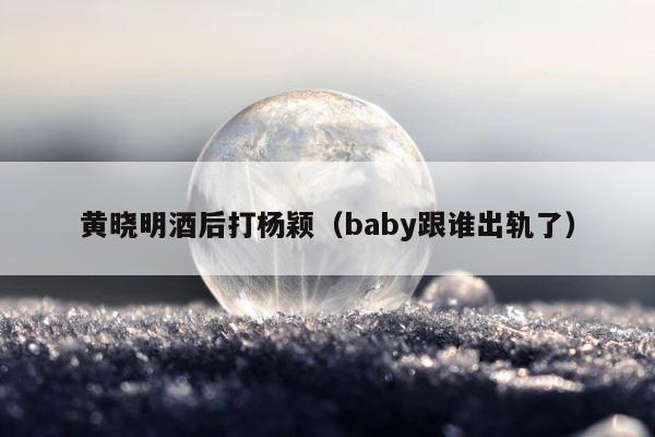 黄晓明酒后打杨颖（baby跟谁出轨了） 第1张