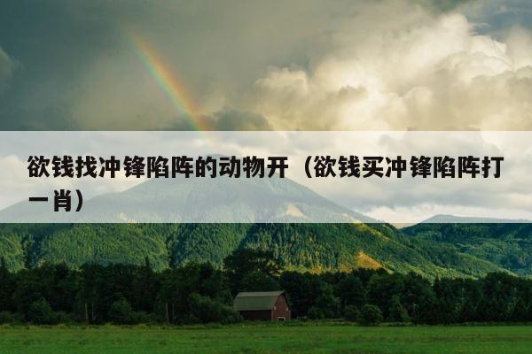 欲钱找冲锋陷阵的动物开（欲钱买冲锋陷阵打一肖） 第1张