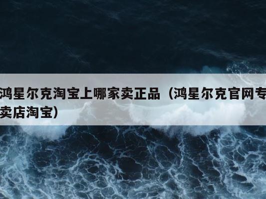 鸿星尔克淘宝上哪家卖正品（鸿星尔克官网专卖店淘宝） 第1张