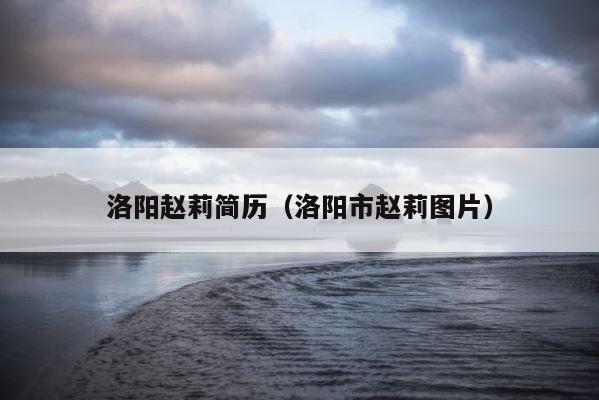 洛阳赵莉简历（洛阳市赵莉图片） 第1张