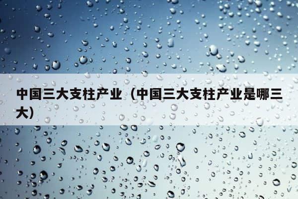 中国三大支柱产业（中国三大支柱产业是哪三大） 第1张