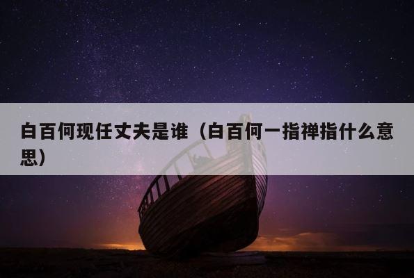 白百何现任丈夫是谁（白百何一指禅指什么意思） 第1张