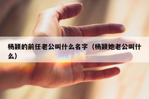杨颖的前任老公叫什么名字（杨颖她老公叫什么） 第1张