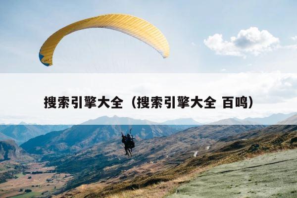 搜索引擎大全（搜索引擎大全 百鸣） 第1张